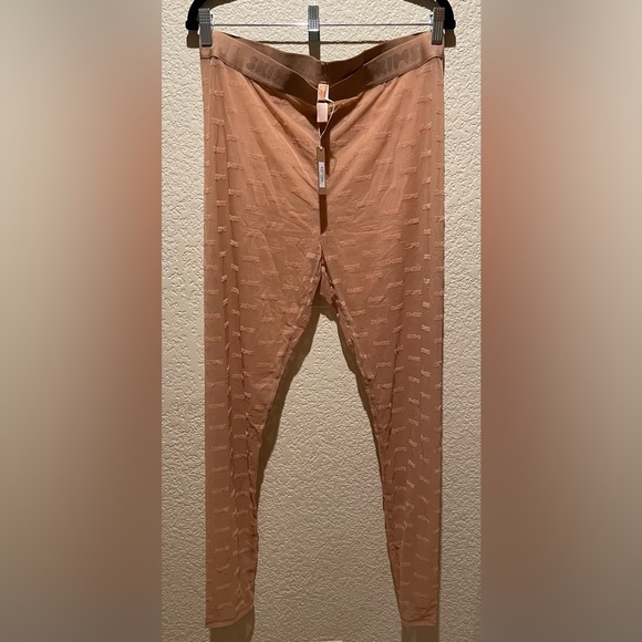 NWT Skims After Hours Sheer Leggings Logo Mesh Tights Ochre 3X - Picture 6 of 12